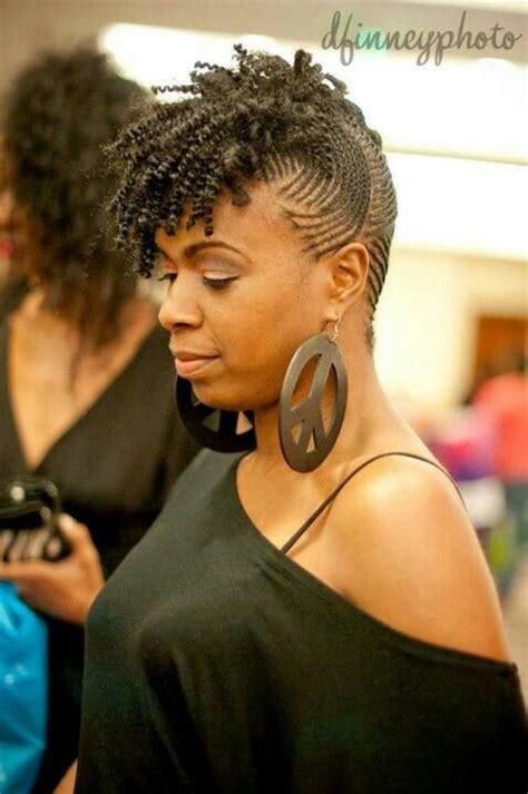 The hairdo is known as boxy because the root hair partings look like boxes or squares. Micro-flat-twist side-swept-hawk (With images) | Natural ...