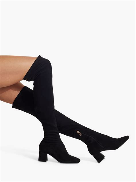 Carvela Quant Over The Knee Stretch Boots Black At John Lewis And Partners