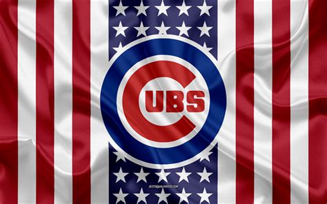 Download Wallpapers Chicago Cubs 4k Logo Emblem Silk Texture