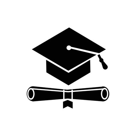 University Graduation Cap With Black Certificate Roll Simple