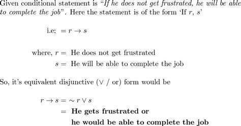 Write Each Conditional Statement In Its Equivalent Disjuncti Quizlet