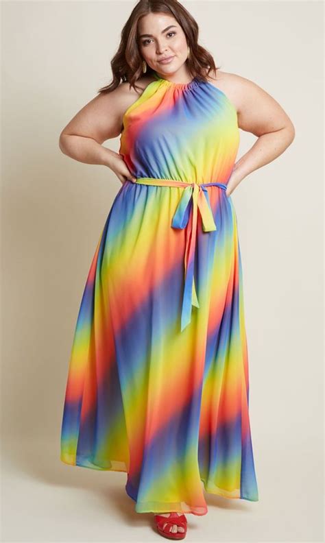Rainbow Plus Size Dresses Attire Plus Size