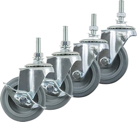 Houseables Caster Wheels Casters Set Of 4 3 Inch Rubber Heavy Duty