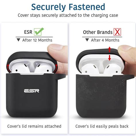Testing conducted by apple in february 2019 using preproduction airpods (2nd generation), charging case, and wireless charging case units and software paired with iphone xs max units and prerelease software. AirPods 1/2 Case with Keychain - ESR