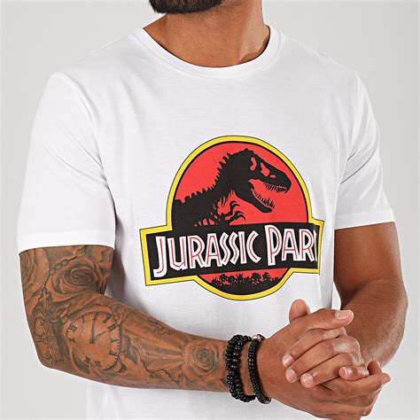 Jurassic Park Tee Shirt Jurassic Park Original Logo Blanc