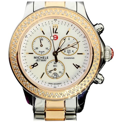 Michele Limited Edition Rose Gold Diamond Jetway Wristwatch Ref