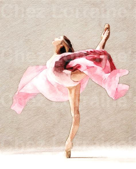 Swirling A Ballet Dance Watercolor Fine Art Print Home Decor For The