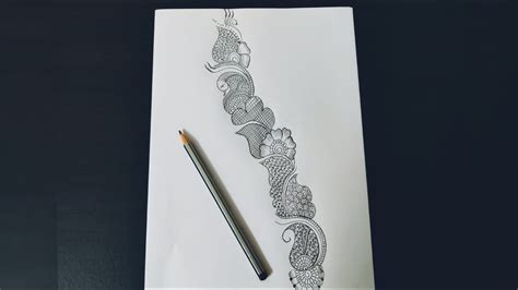 Easy And Simple Mehndi Design On Paper Pencil Mehndi Design