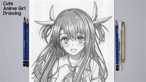 How To Draw Anime Girl Using Only One Pencil [anime Drawing Tutorial] Atelier Yuwa Ciao Jp