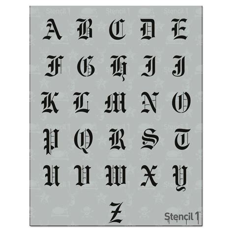 Stencil1 Old English Font 1 Letter Stencil 85 X 11 Lettering