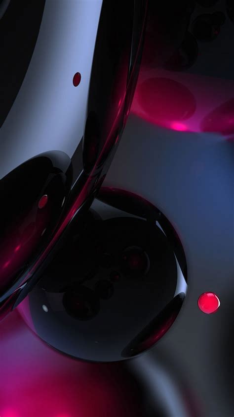 Spheres Dark And Pink Abstract 720x1280 Wallpaper