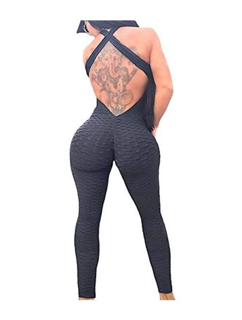 buy starbild womens butt lifting yoga jumpsuit backless sport bandage romper playsuit sleeveless