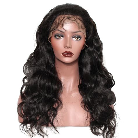 180 Density Full Lace Human Hair Wigs Pre Plucked Natural Hairline With