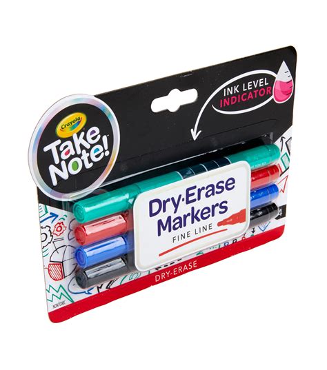 Crayola Take Note Dry Erase Markers 4pk Joann
