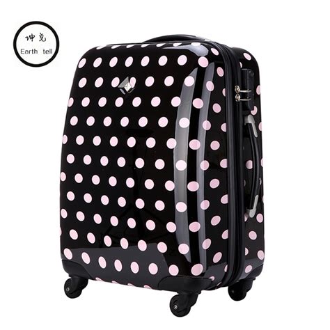 Kundui Cute Polka Dot Trolley Case Bags Women Travel Suitcase Universal