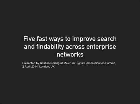 Five Fast Ways To Improve Search And Findability Across Enterprise