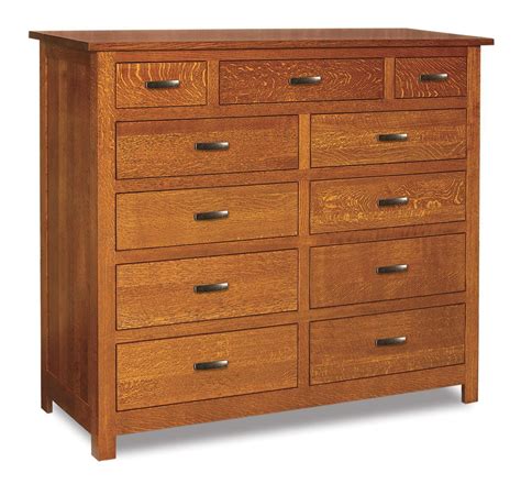 Amish Flush Mission Eleven Drawer Double Chest From Dutchcrafters