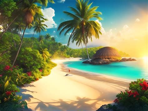 Premium Ai Image Tropical Beach