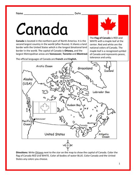 Canada History Worksheet Pdf Canadaal