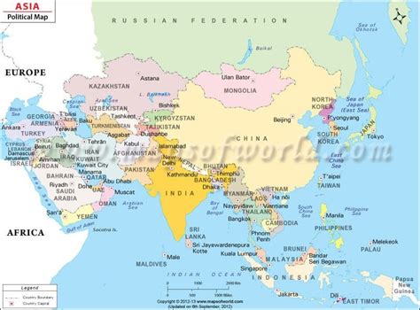 Map Of Asia Political With Capitals Afp Cv