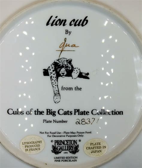 cubs of the big cats plate collection lion cub by gua signed princeton gallery fine