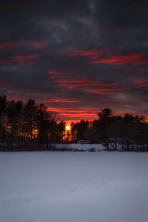 Underlighting Winter Sunrise Beautiful Nature Snow Scenes
