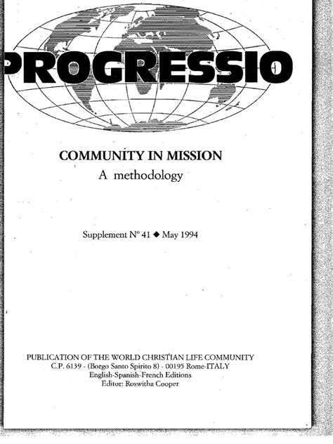 Community In Mission Pdf Evaluation Catholic Church