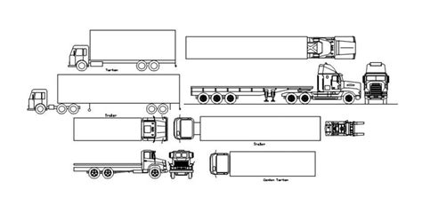 Cad Transportation Blocks Details Of Truck 2d View Autocad File Cadbull