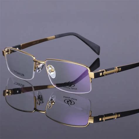 best quality bamboo leg heavy pure titanium glasses frame men prescription eyewear for male gold