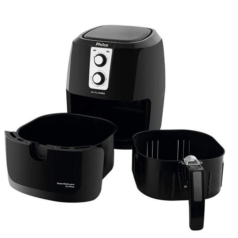 Fritadeira El Trica Sem Leo Air Fryer Philco Air Fry Jumbo Preta L