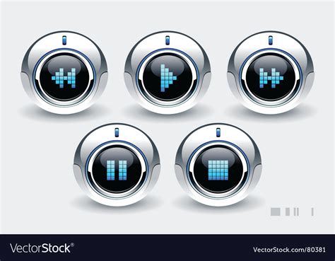 High Tech Buttons Royalty Free Vector Image Vectorstock