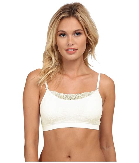 Coobie Womens Lace Seamless Coverage Bra Full Size Ivory
