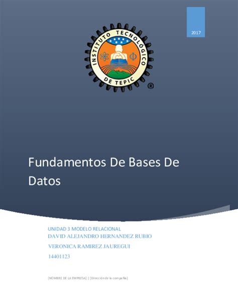 Doc Fundamentos De Bases De Datos David Hernandez Rubio