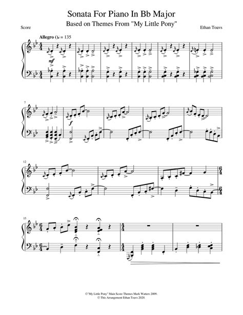 The My Little Pony Theme Song But Its A Classical Sonata Sheet Music