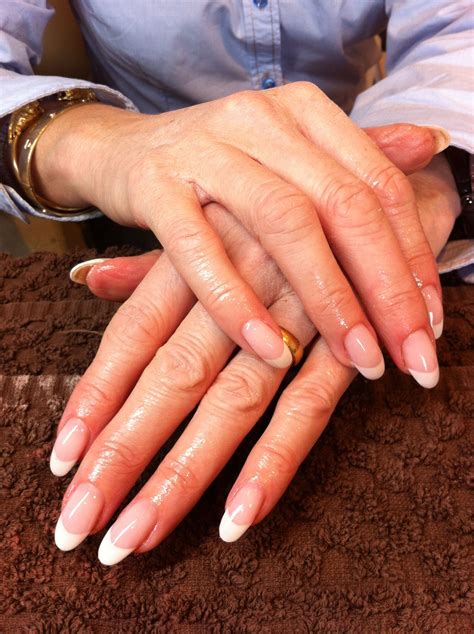 A French Gel Manicure On Oval Nails Nail Designs Oval Nails Long