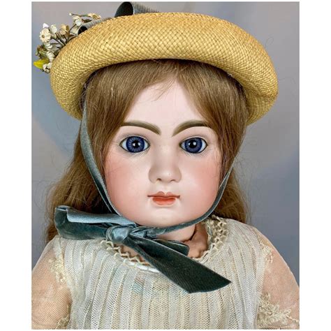 Antique French Tete Jumeau 26 Bisque Head Doll Bisque Brown Eyebrows