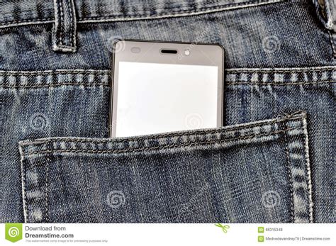 Mobile Phone Cellphone In Back Pocket Blue Jeans Stock Photo Image