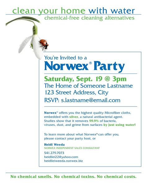 Rowan Designs Portfolio Norwex Party Norwex Party Invite Template