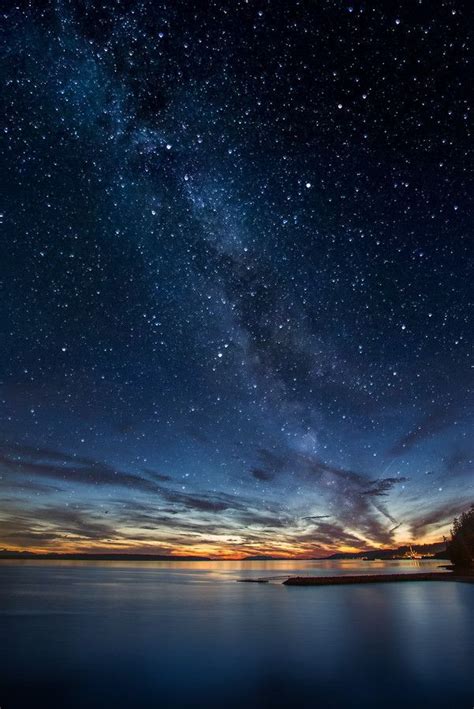 Milky Way At Twilight In Powell River British Columbia Canada