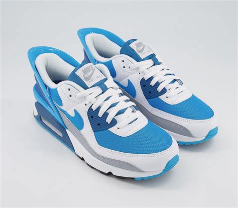 Nike Air Max 90 Flyease Trainers White Laser Blue White Industrial Blue