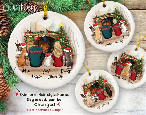 Find christmas gifts for dog. Personalized custom dog & couple ceramic ornament ...