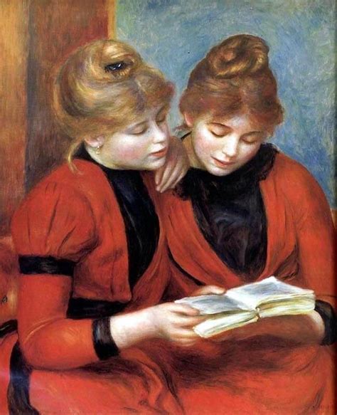 Two Women Are Sitting Down Reading A Book And Looking At The Same Book