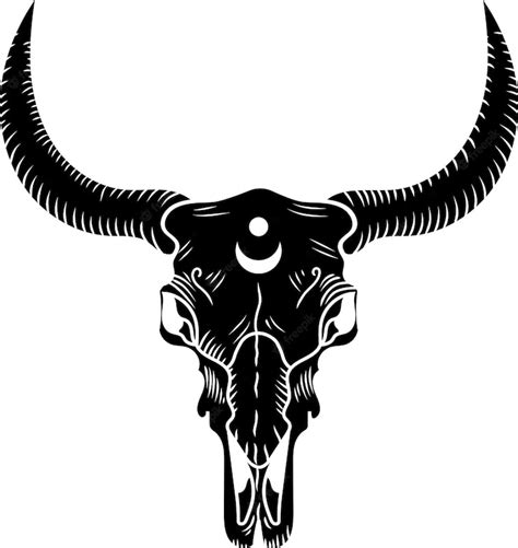 Premium Vector Cow Skull Boho Style Animal Skull Vector Illustration