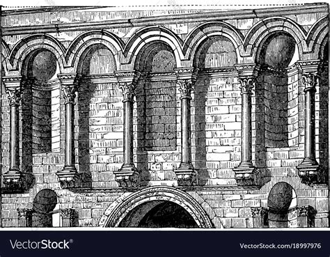 Entrance Facade Of Diocletians Palace Diocletian Vector Image