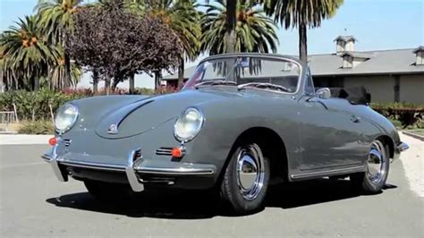 1960 Porsche 356 Cabriolet Slate Grey Red Leather Youtube