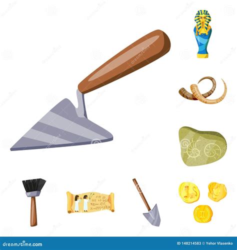 Vector Design Of Archaeology And Historical Symbol Collection Of