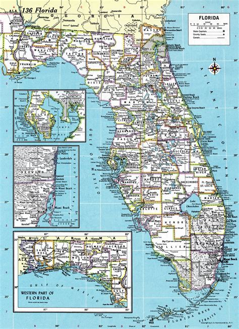 Florida Map Instant Download Printable Map Digital Download Wall Art