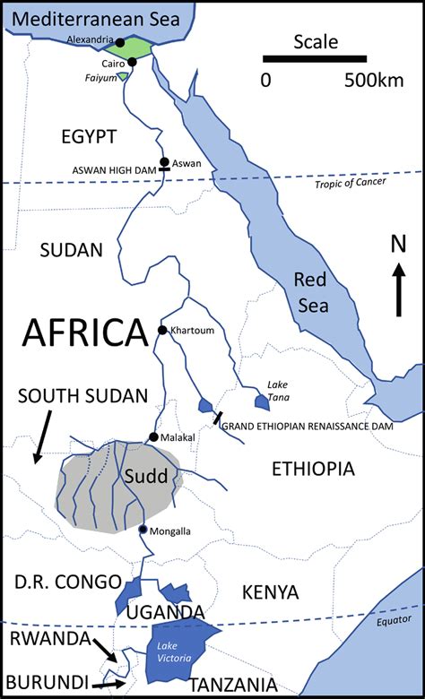 2 Map Of The Nile Basin Including The Blue And White Nile Tributaries