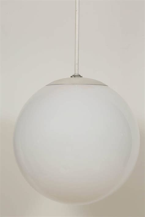 Vintage White Glass Globe Pendant For Sale At 1stdibs