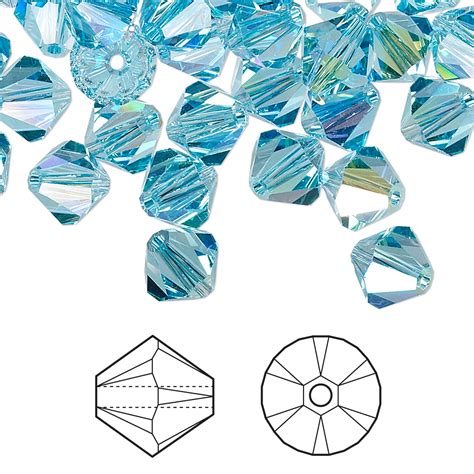 Bead Swarovski Crystals Aquamarine Ab 8mm Xilion Bicone 5328